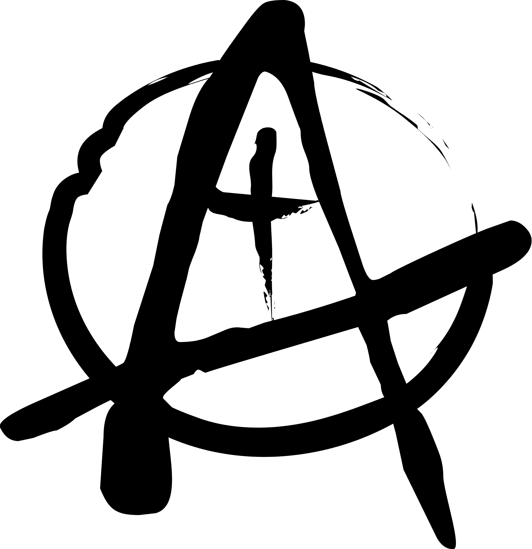 Anarchy Symbol Blackon Grey PNG
