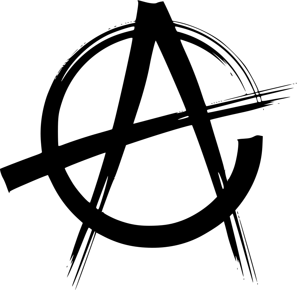 Anarchy Symbol Blackon Teal Background PNG