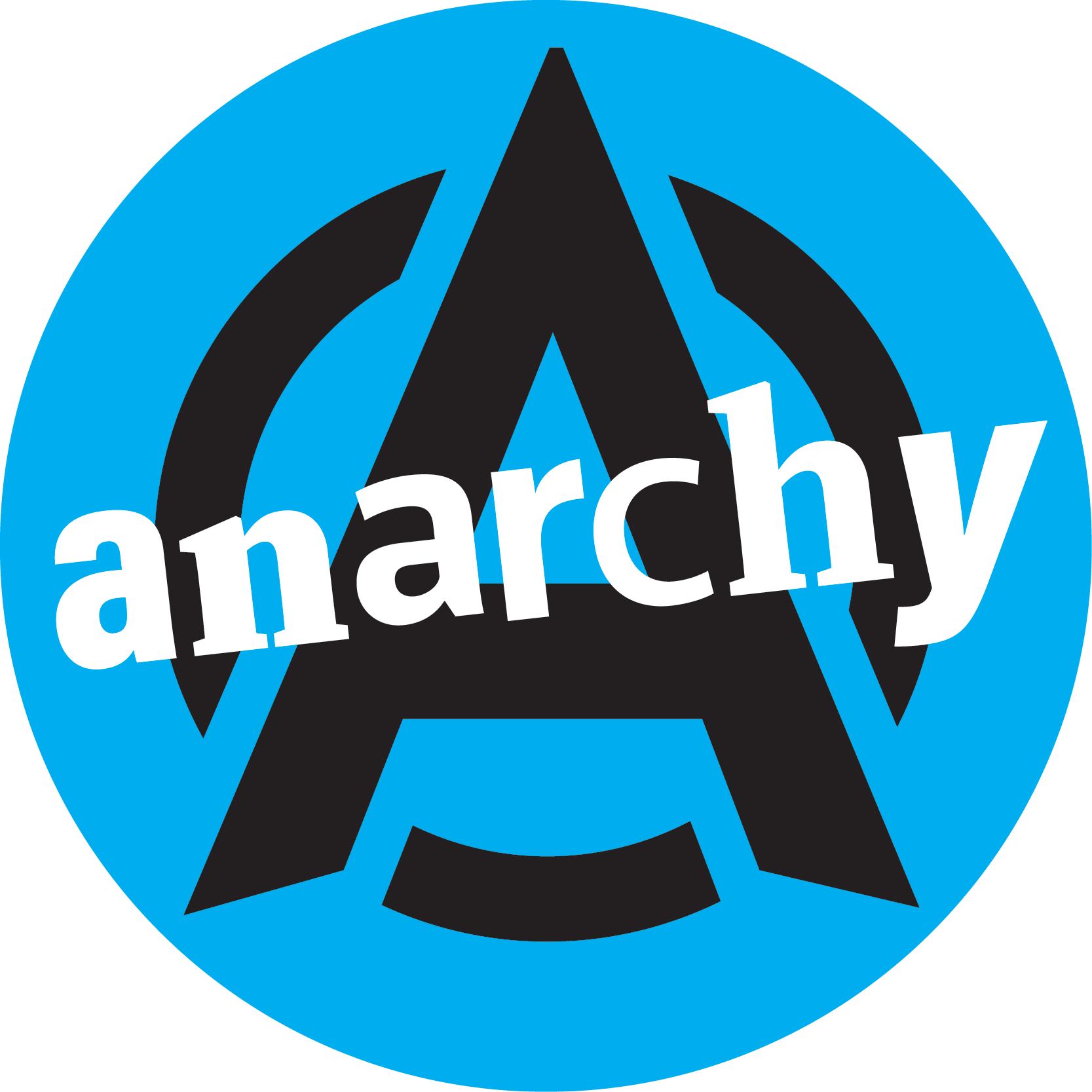 Anarchy Symbol Blue Background PNG
