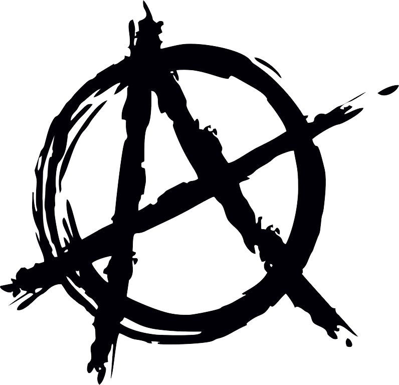 Anarchy Symbol Grunge Style PNG