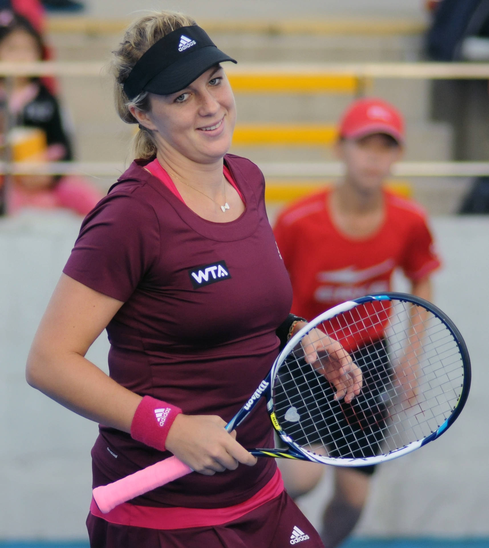 Anastasia Pavlyuchenkova In Action On The Tennis Court Wallpaper