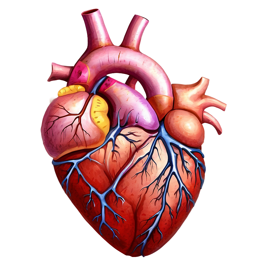 Anatomical Heart Watercolor Png Axq PNG