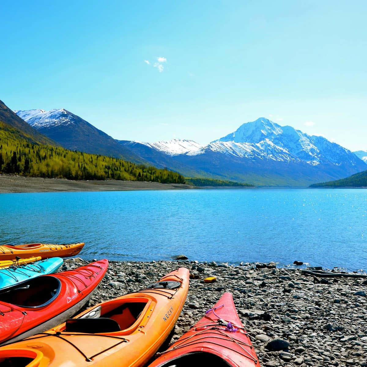 Immaginedi Un Kayak Ad Anchorage, Alaska Sul Lago.
