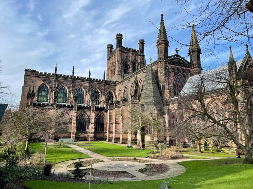 Ancient Chester Cathedral From The Outside Wallpaper