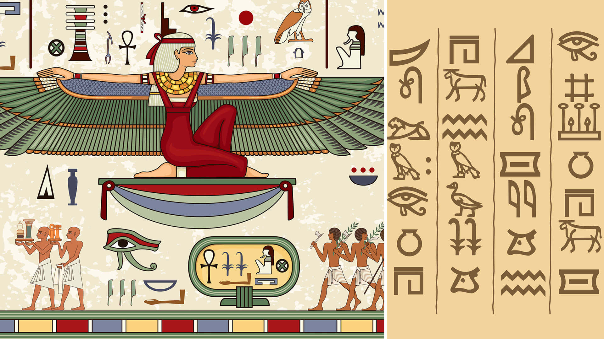 Símbolosegípcios E Símbolos Em Um Fundo De Tela. Papel de Parede