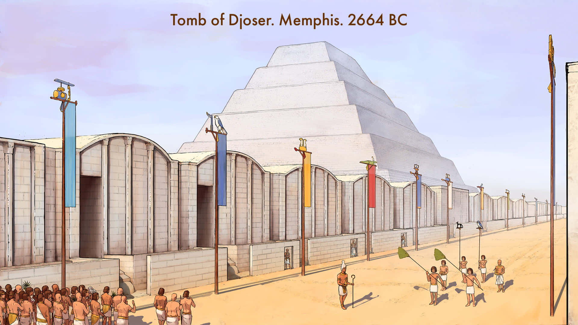 Et tegning af Opepa-templet i Memphis, Egypten Wallpaper