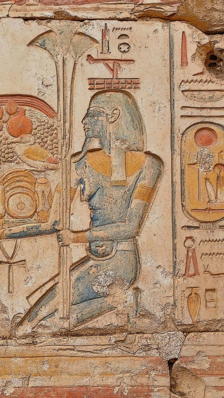 Ældgamle egyptiske hieroglyffer dekorerer denne royale tapet. Wallpaper