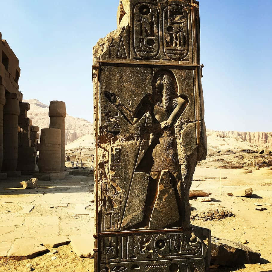 Ancient Egyptian Column In Luxor Picture