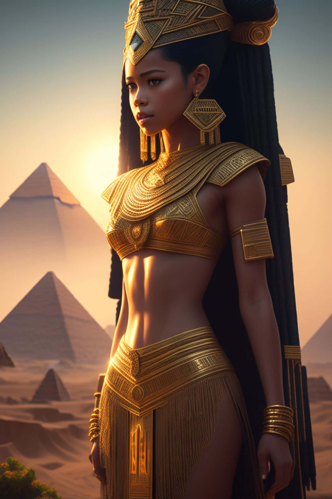 Ancient Egyptian Queen Digital Art Wallpaper