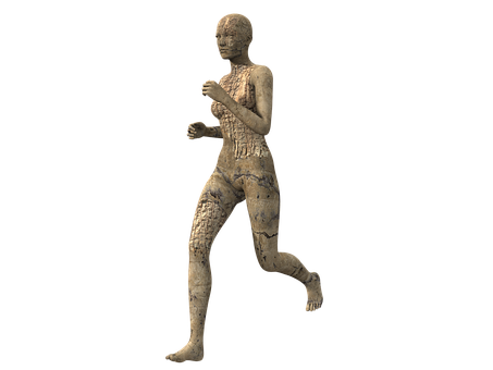 Ancient Egyptian Statuette Running Woman PNG