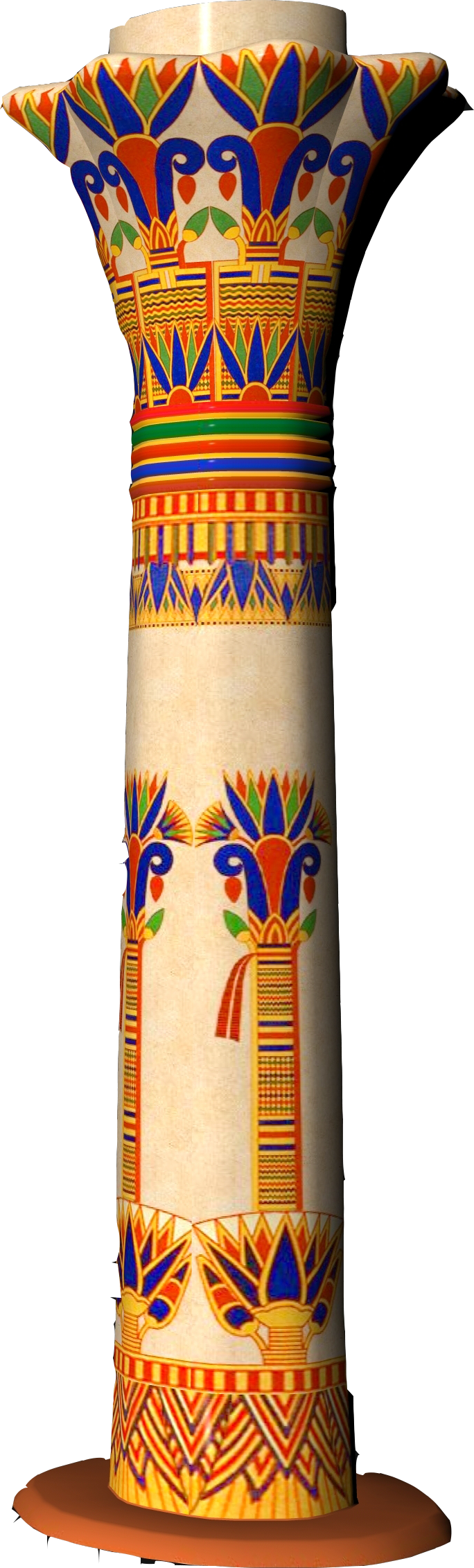 Ancient Egyptian Style Decorative Pillar PNG