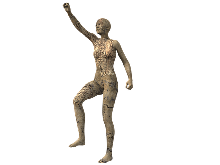 Ancient Figure Raised Fist PNG