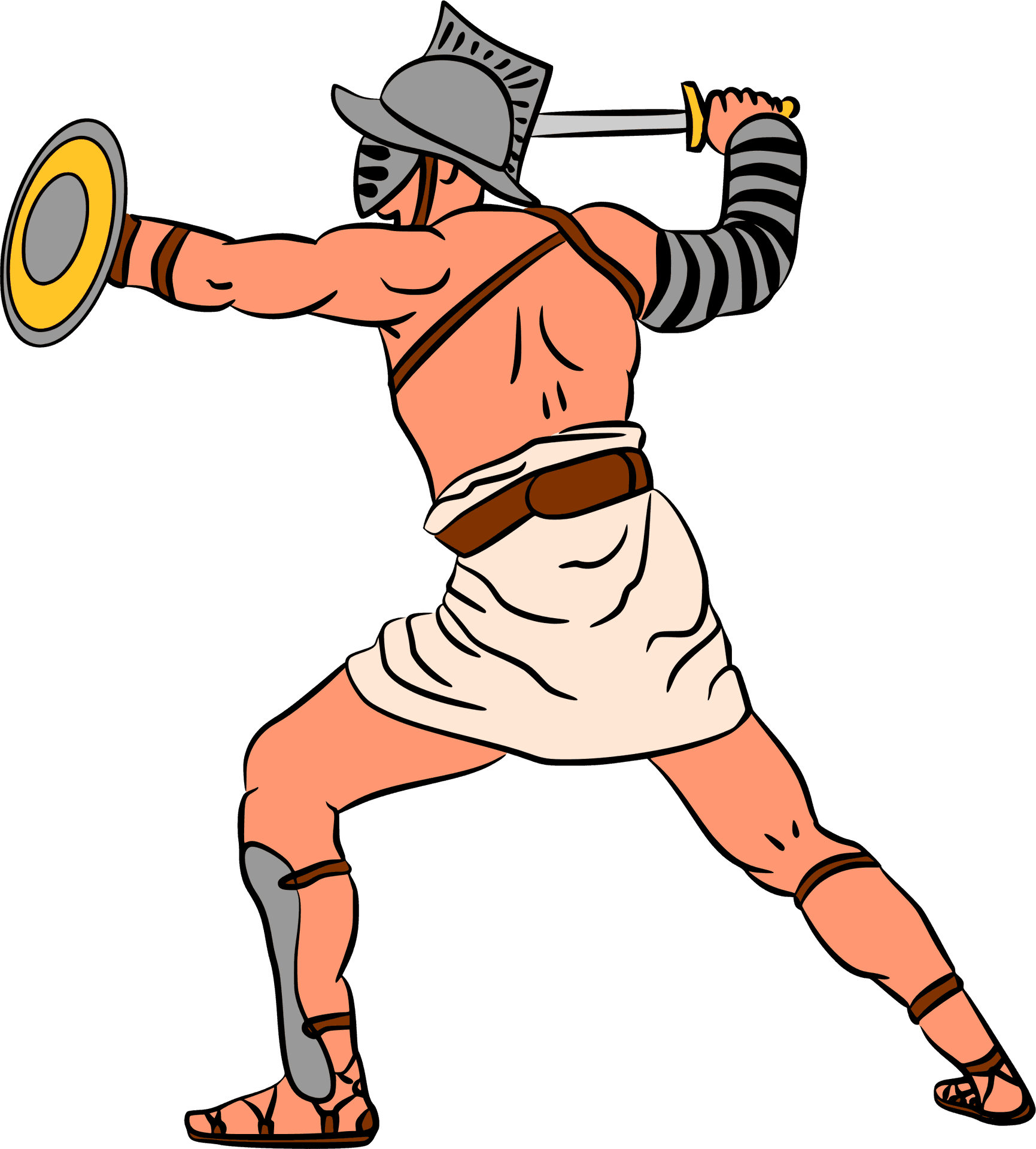Ancient Gladiatorin Combat Pose SVG