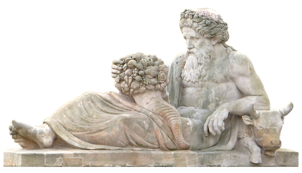Ancient Greek Sculpture Dionysusand Satyr PNG