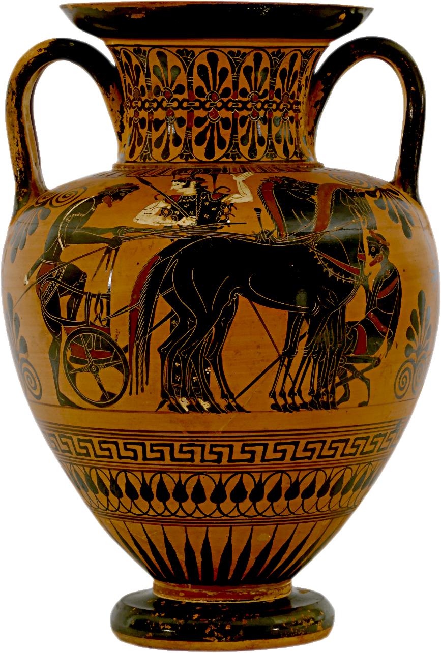 Ancient Greek Vasewith Mythological Artwork PNG