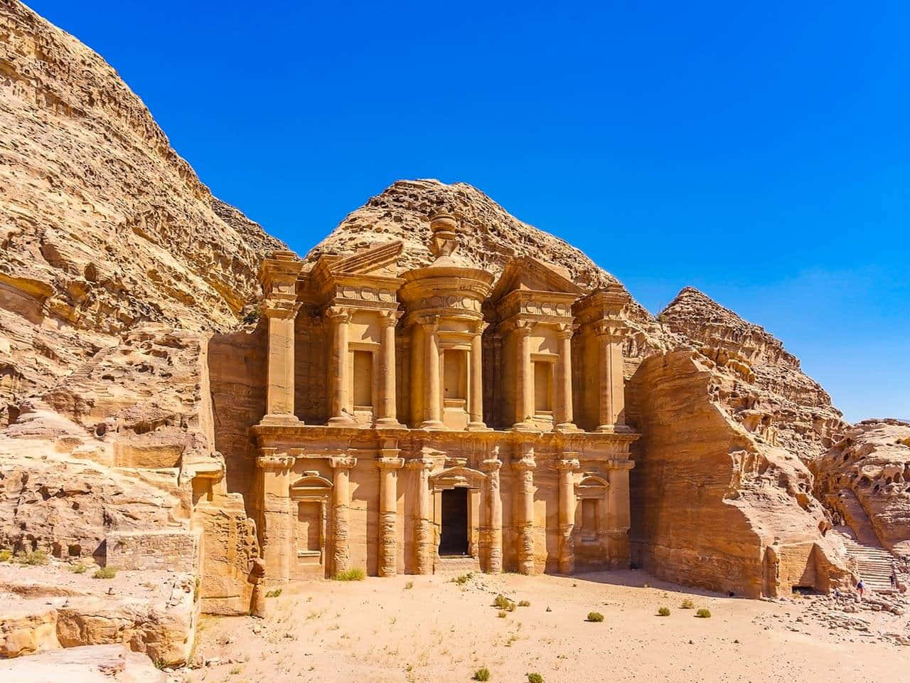 Ancient Monastery Facade In Petra Picture