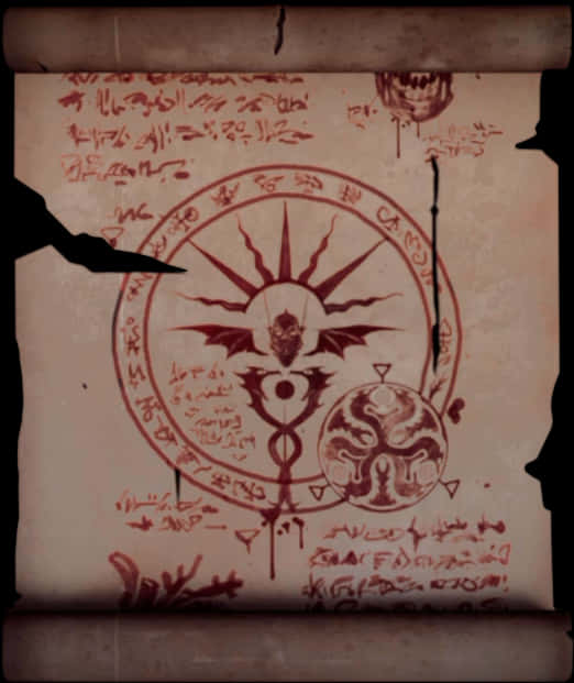 Ancient Mystical Symbols Scroll PNG