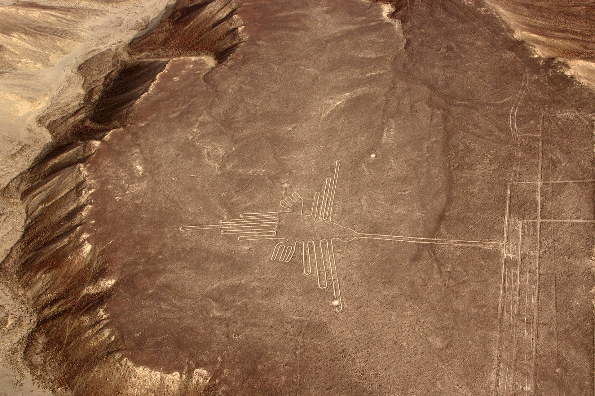 Altesperu: Nazca-linien Aus Der Luft Betrachtet Wallpaper