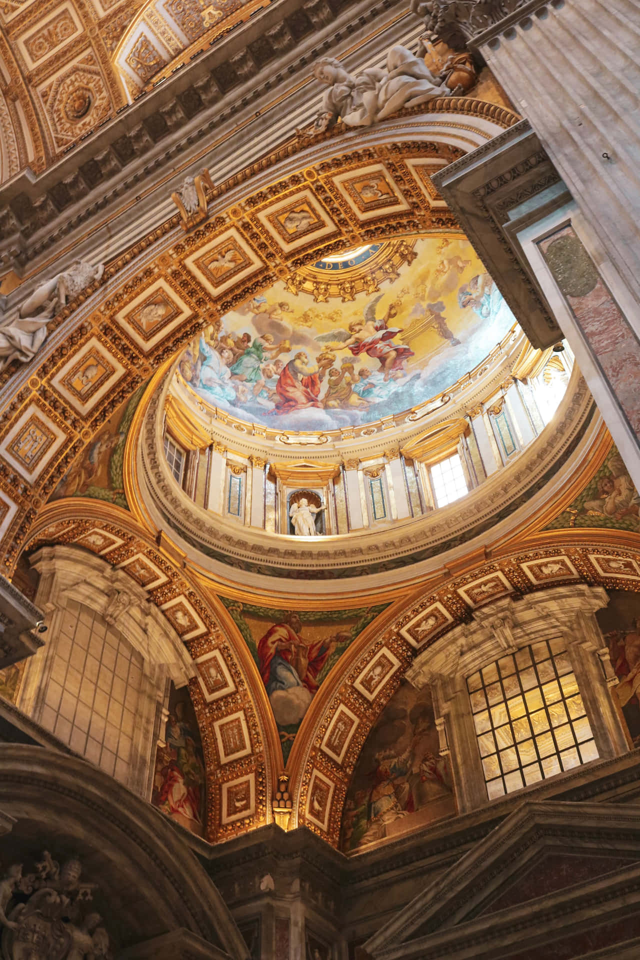 Ancient Roman St. Peter's Basilica Dome Vertical Desktop Wallpaper
