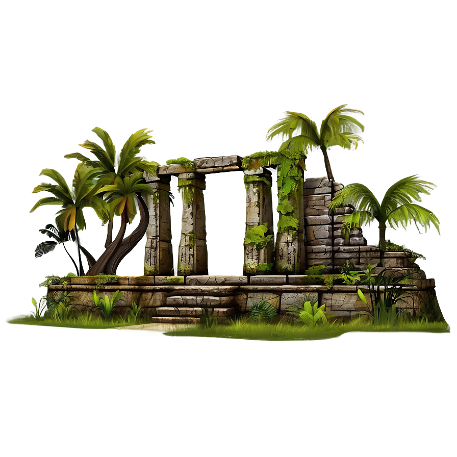 Ancient Ruins In Jungle Landscape Png 38 PNG