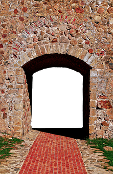 Ancient Stone Archway Entrance PNG