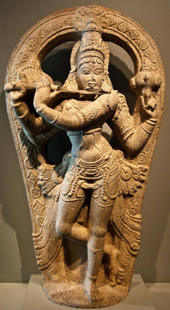 Ancient Stone Lord Krishna 3d