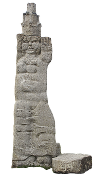 Ancient Stone Statue Carving PNG