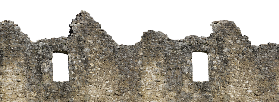 Ancient Stone Wall Ruins PNG