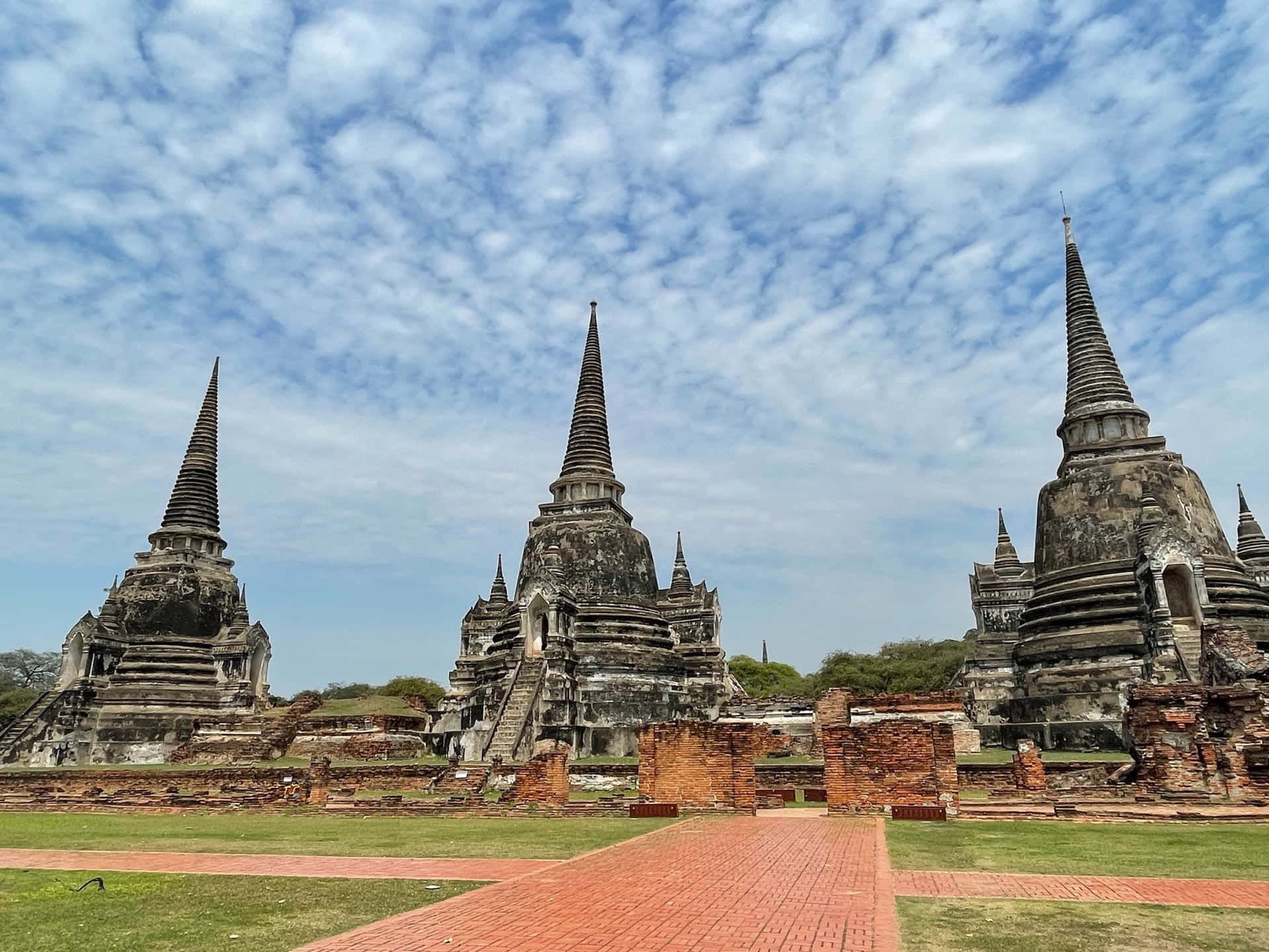 Ancient_ Stupas_ Ayutthaya_ Historical_ Park_ Thailand.jpg Wallpaper