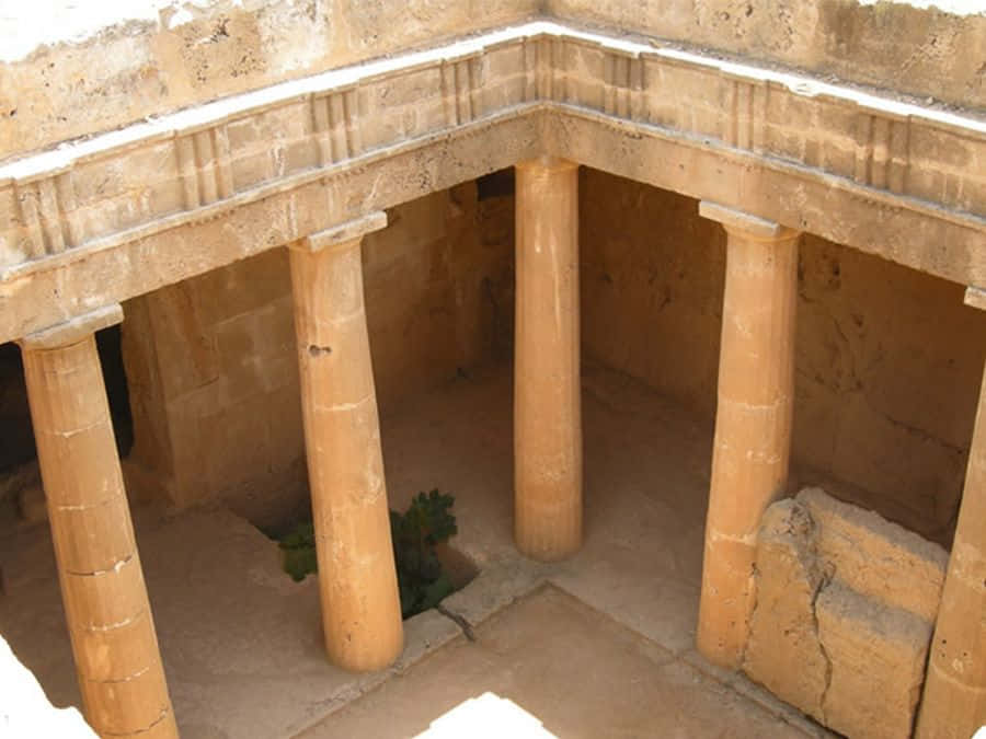 Ancient Tombs Columns Underground Wallpaper