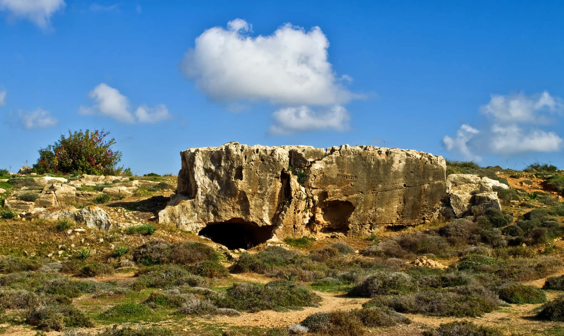 Ancient Tombs Rock Formation Cyprus Wallpaper