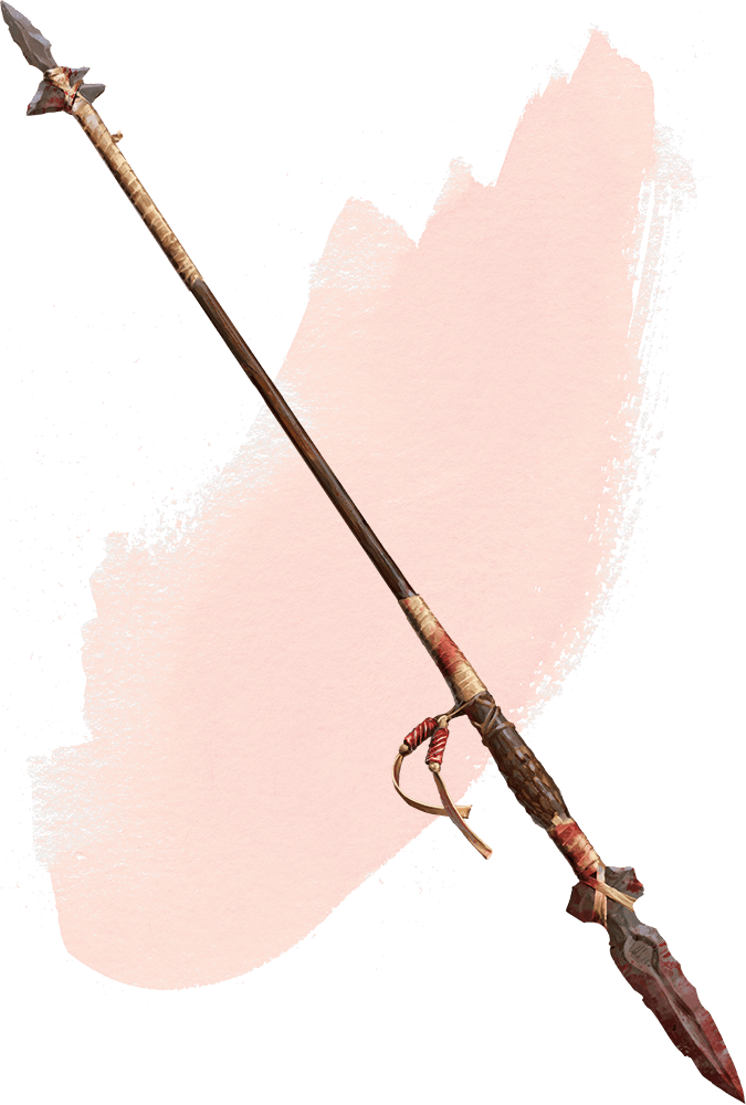 Ancient Tribal Spear Artifact PNG