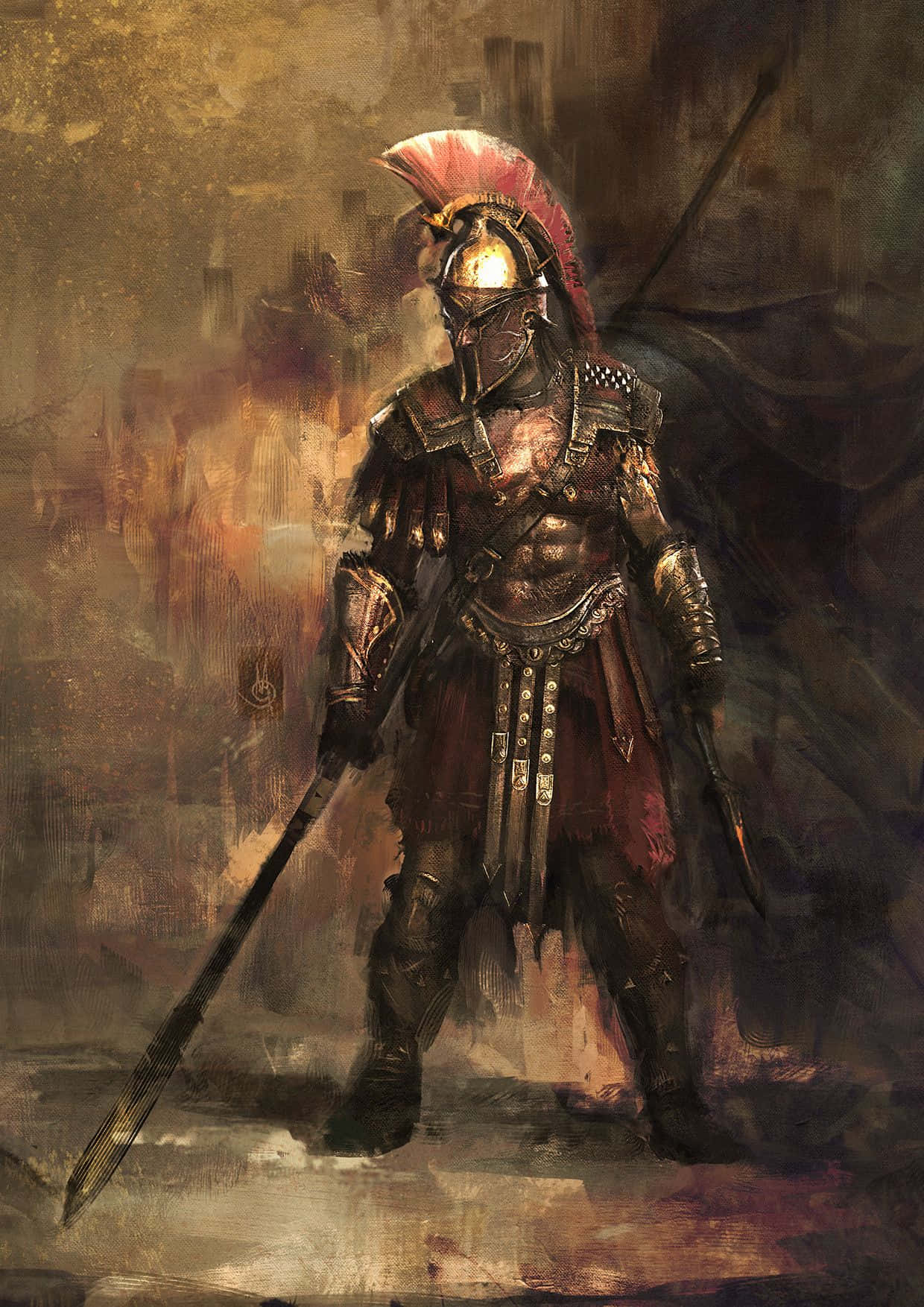 Ancient_ Warrior_in_ Armor Wallpaper