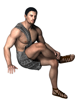 Ancient Warrior Resting PNG