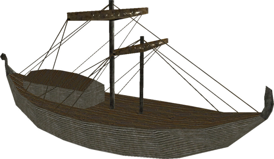 Ancient Wooden Ship Model PNG
