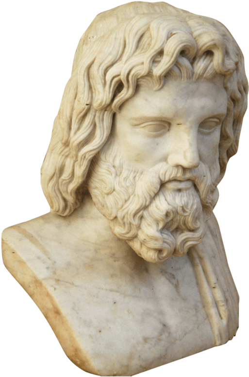 Ancient Zeus Sculpture Bust PNG