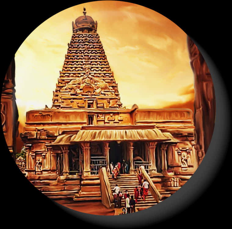 Ancient_ Hindu_ Temple_ Artwork PNG