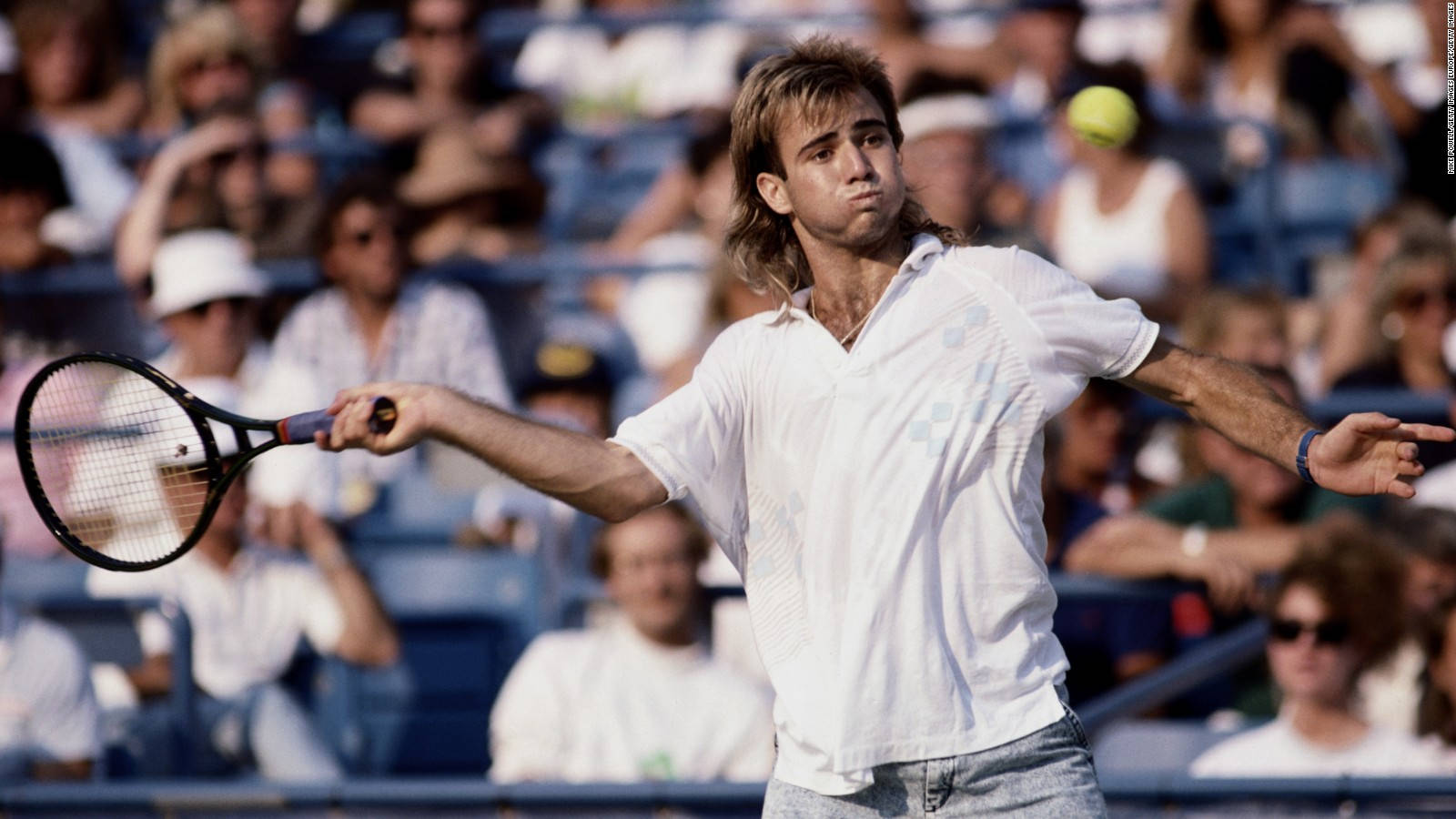 Andre Agassi During French Open Wallpaper