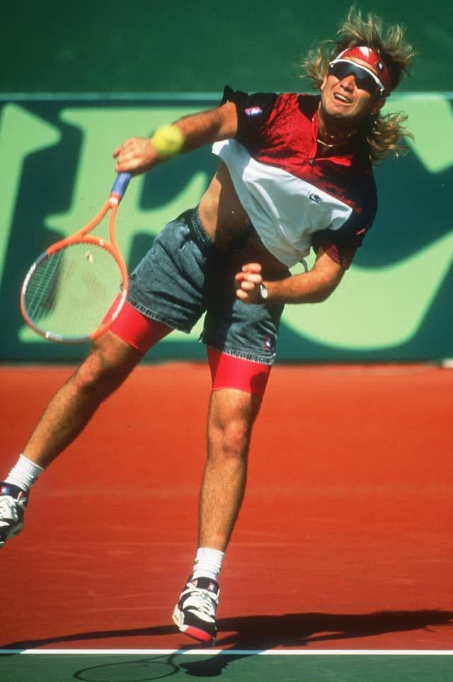 Iconic Jump Shot - Andre Agassi Wallpaper
