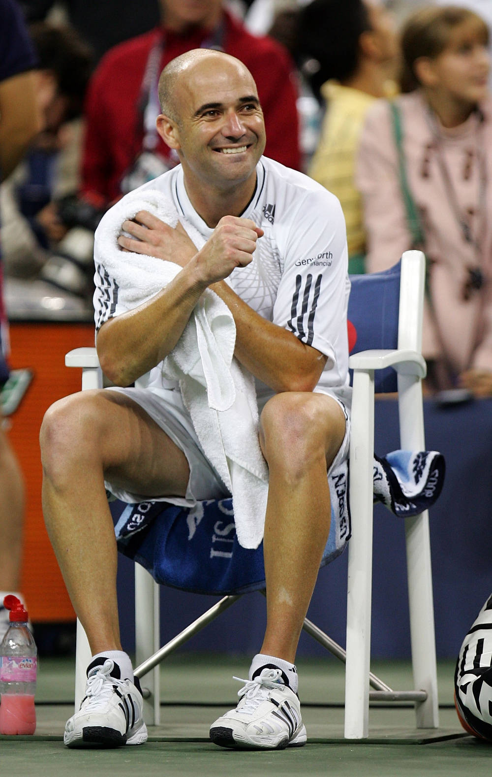 Andre Agassi Sitting And Smiling Wallpaper