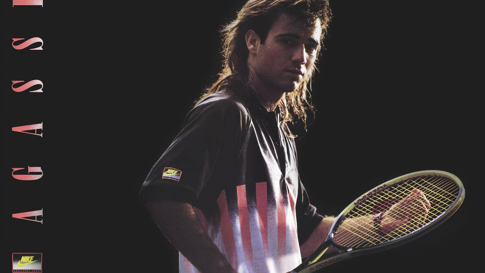 Andre Agassi in the zone with his racket Wallpaper