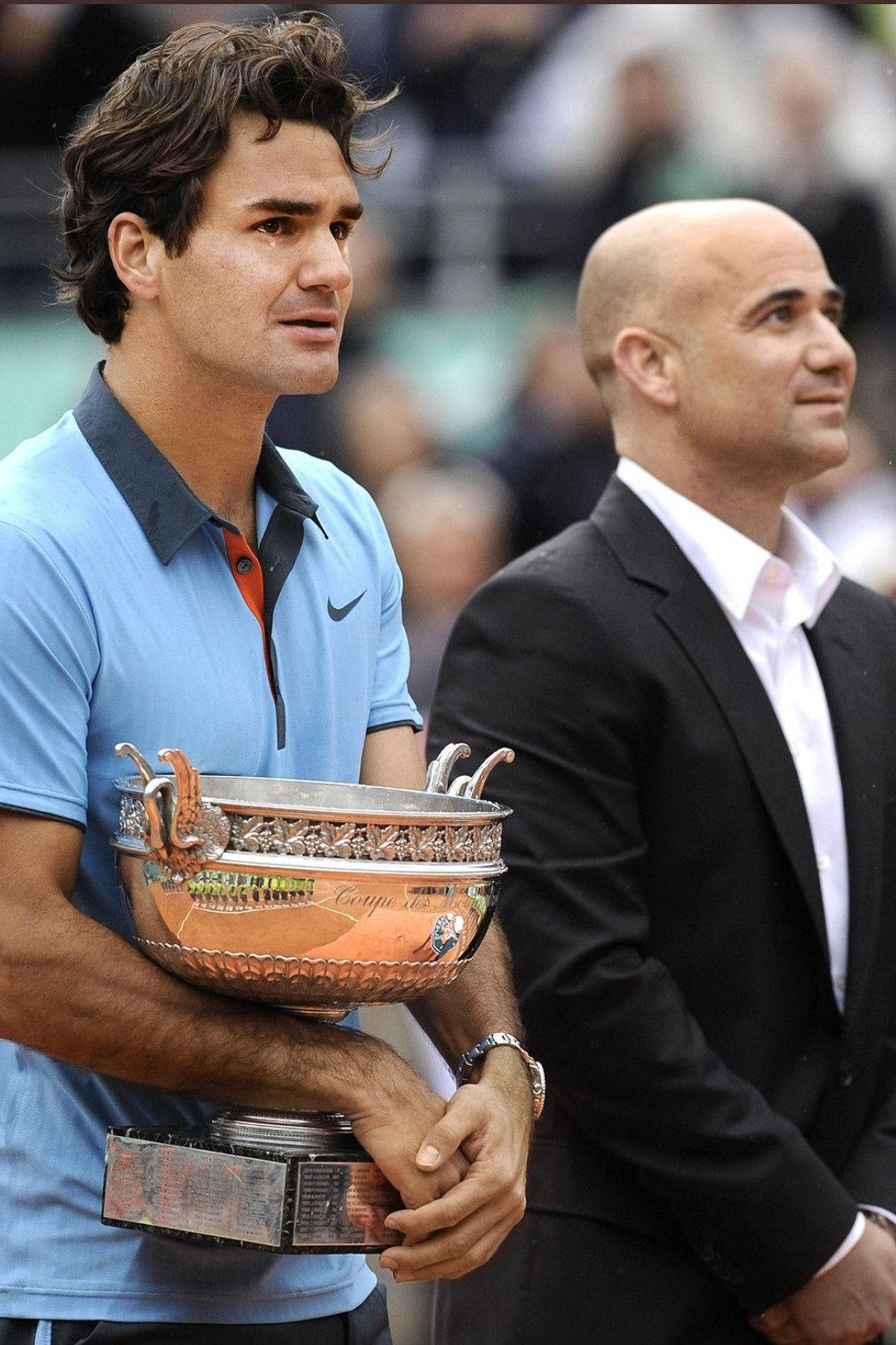 Andreagassi Med Roger Federer Wallpaper