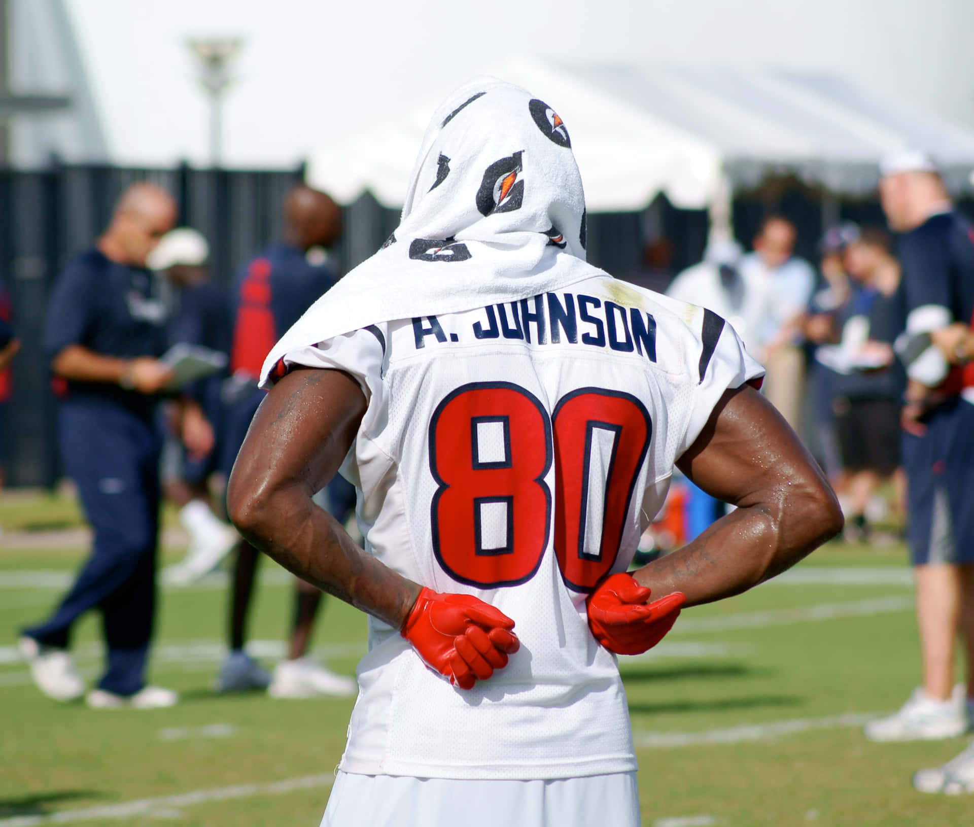 Andre Johnson Number80 Football Practice Wallpaper