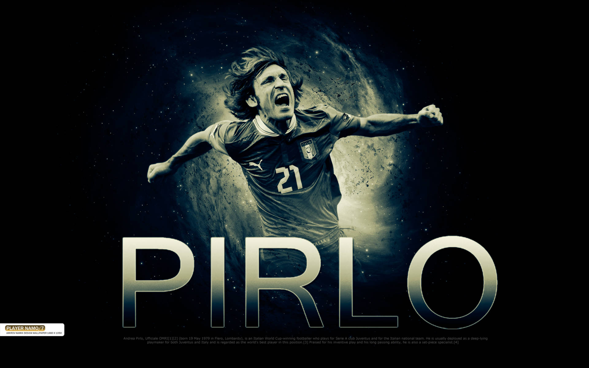 Andrea Pirlo - Galaxy Art Captivating Soccer Inspiration Wallpaper