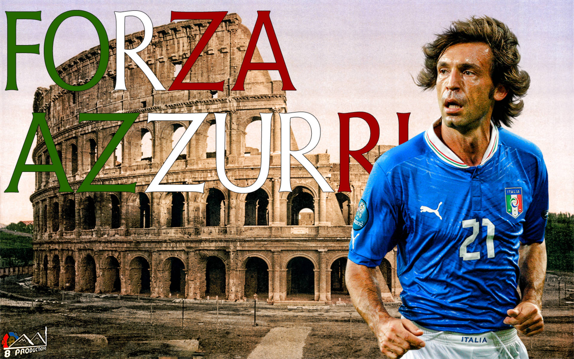 Andrea Pirlo Italien Fodboldhold Tapet: Wallpaper