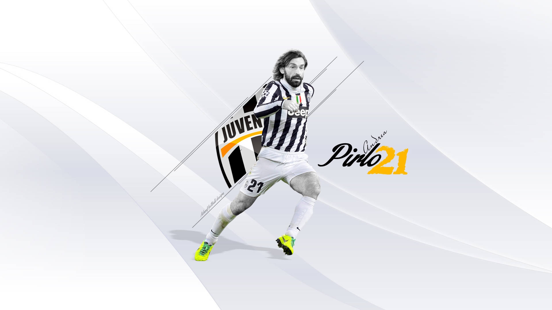 Iconic Footballer Andrea Pirlo against a White Background Wallpaper