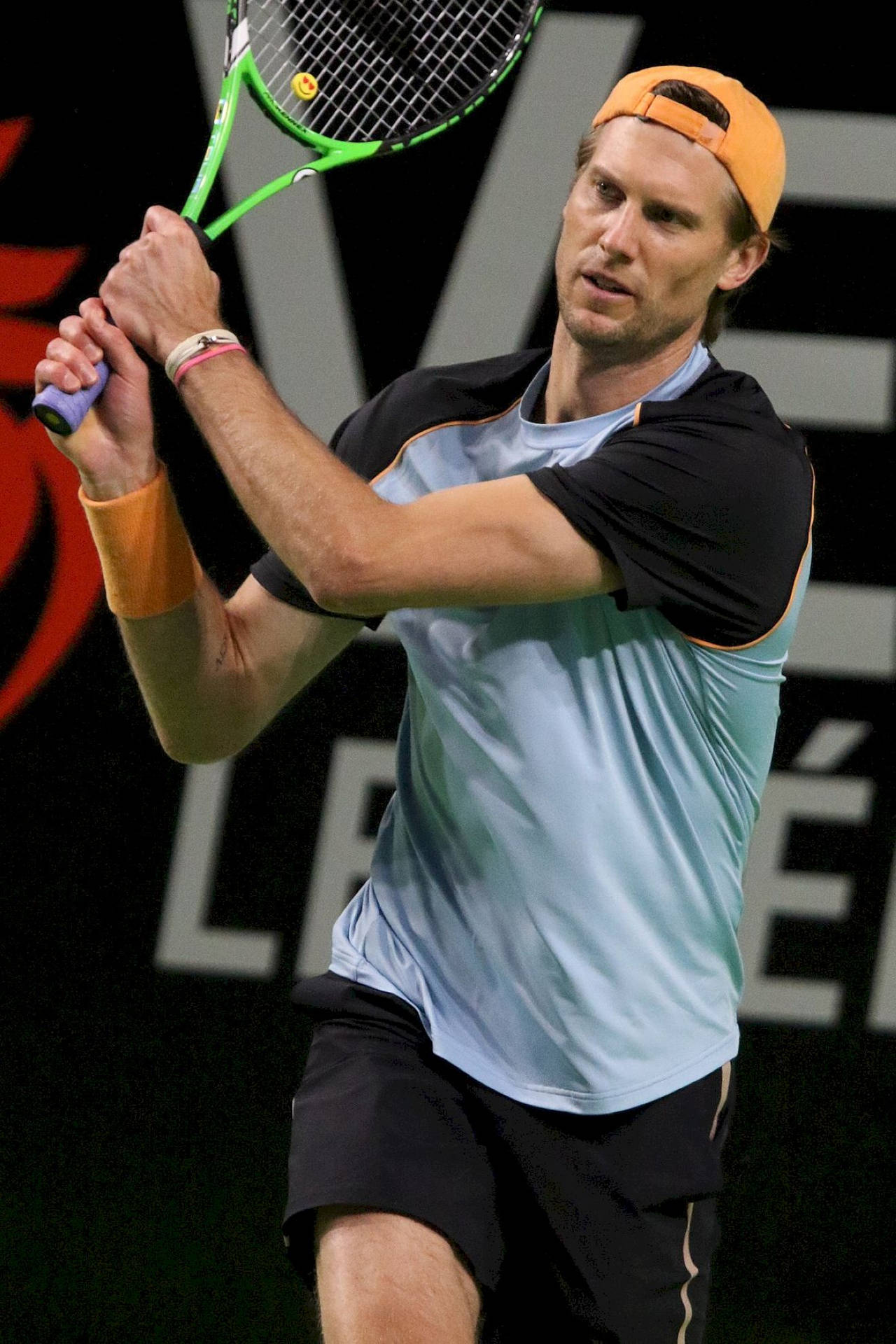 Andreas Seppi Delivering a Powerful Middle-Game Shot Wallpaper