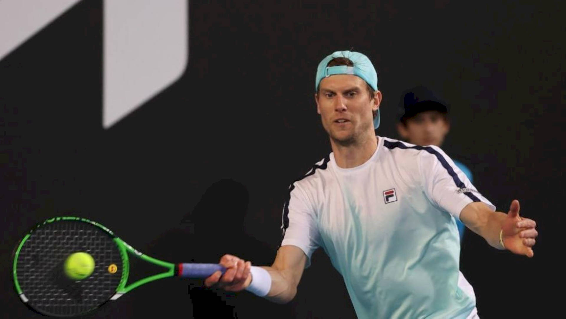 Andreas Seppi Expertly Receiving a Tennis Ball on Court Wallpaper