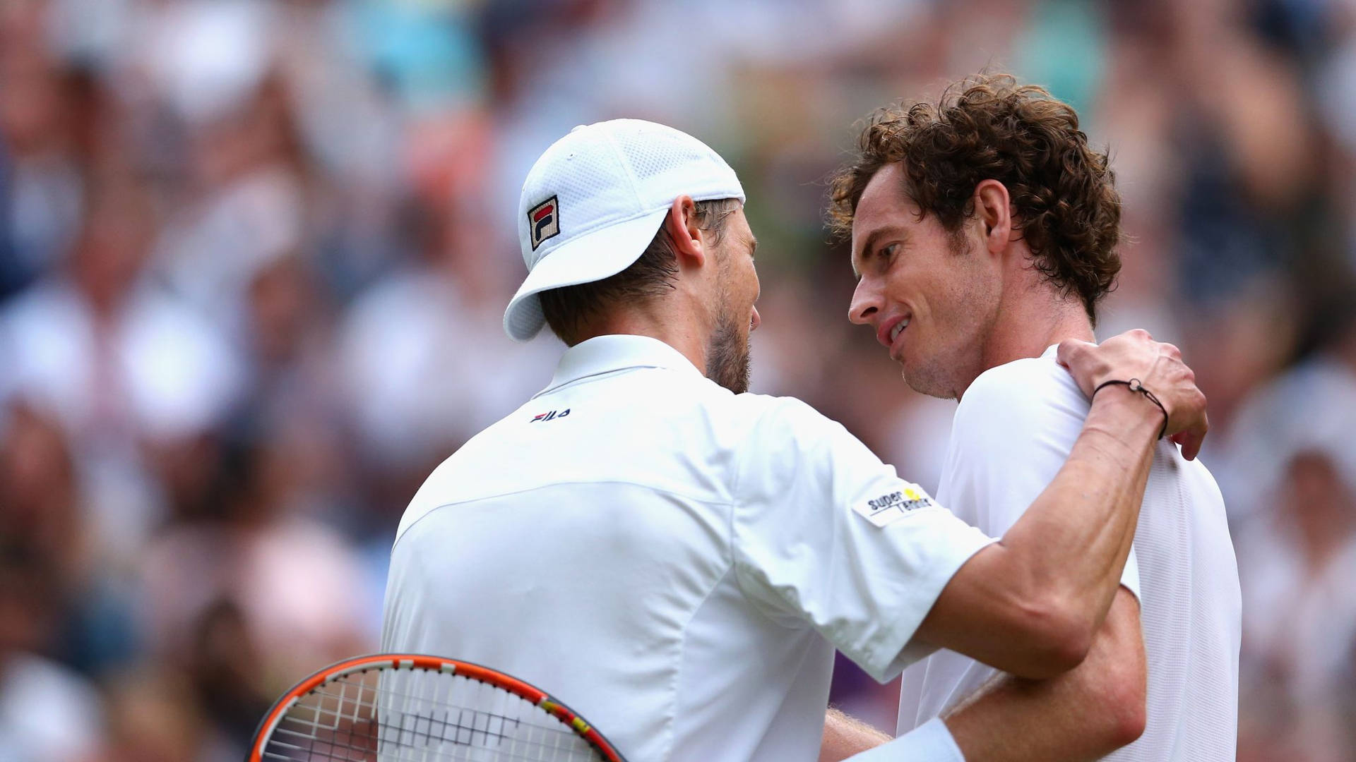 Andreasseppi Med Andy Murray. (this Would Be A Caption For A Wallpaper Featuring Both Andreas Seppi And Andy Murray) Wallpaper