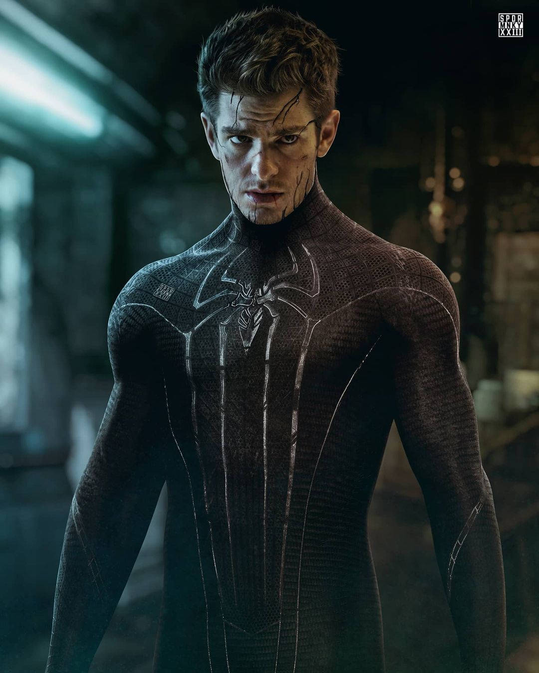 Andrew Garfield Som Sort Spiderman Wallpaper